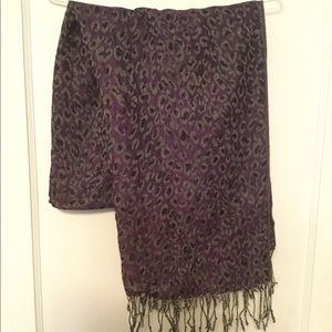 BCBG leopard purple scarf